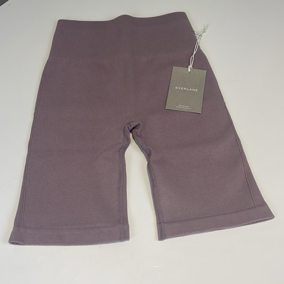 Everlane Seamless Bike Short S Womens New Light Purple Stretch High Rise Ribbed - Picture 5 of 10